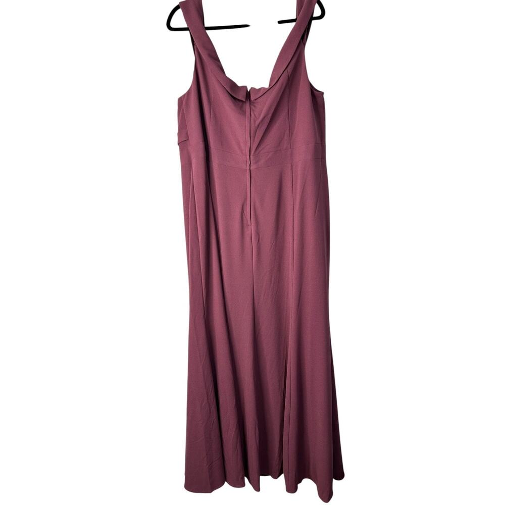 Davids Bridal Dress Size 22 Chianti Long Pleated Off the Shoulder Stretch Crepe - Picture 5 of 11